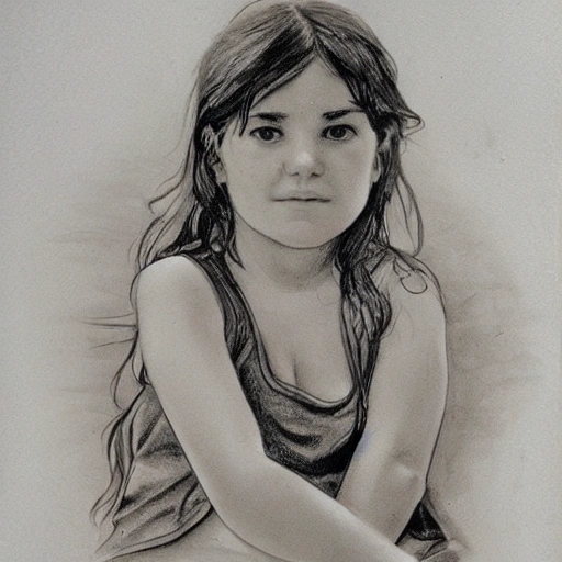 Niña dibujo desnudez