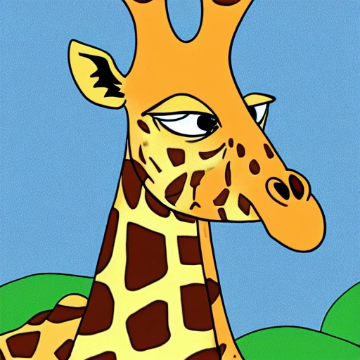 a giraffe, Cartoon,