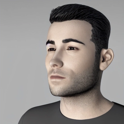 30 year old man, Clean Shaven, 3D