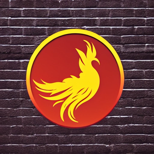 Generate a logo with a phoenix holding an internet sphere