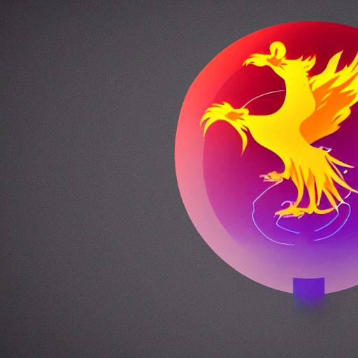 Generate a logo with a phoenix holding an internet sphere and insert the text Darklight