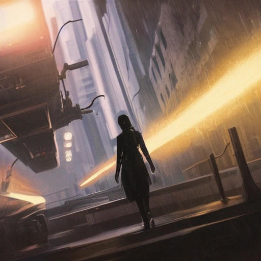 Two androids girls fighting each other, futuristic city, sf, fantasy, sharp focus, emitting diodes, smoke, artillery, sparks, racks, system, sharp focus, emitting diodes, smoke, artillery, sparks, racks, system unit, motherboard, by pascal blanche rutkowski repin artstation hyperrealism painting concept art of detailed character design matte painting, 4 k resolution blade runner