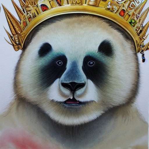 Ragdoll panda king wearing a golden crown, intricate, elegant, highly detailed, centered, digital painting, artstation, concept art, smooth, sharp focus, illustration, artgerm, Tomasz Alen Kopera, Peter Mohrbacher, donato giancola, Joseph Christian Leyendecker, WLOP, Boris Vallejo, Avatar, Punk, Cartoon, ESG
, Water Color, Trippy, Cartoon, 3D, Pencil Sketch, 3D, Oil Painting, Water Color