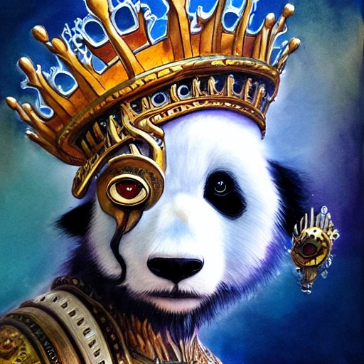 Ragdoll panda king wearing a golden crown, intricate, elegant, highly detailed, centered, digital painting, artstation, concept art, smooth, sharp focus, illustration, artgerm, Tomasz Alen Kopera, Peter Mohrbacher, donato giancola, Joseph Christian Leyendecker, WLOP, Boris Vallejo, Avatar, Punk, Cartoon, ESG
, Water Color, Trippy, Cartoon, 3D, Pencil Sketch, 3D, Oil Painting, Water Color