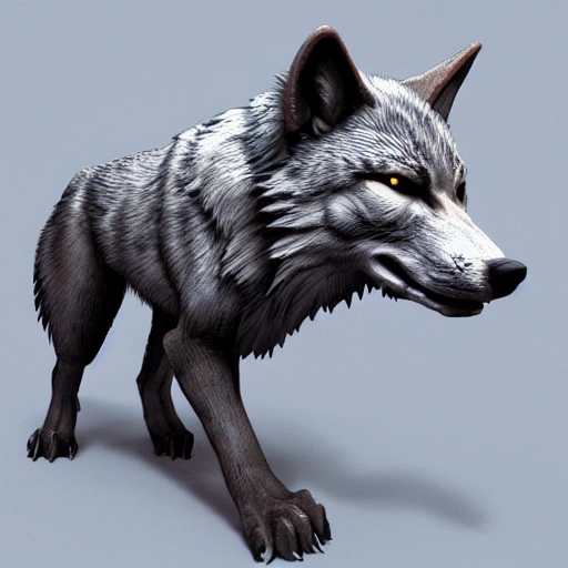 3d render ciberpunk wolf