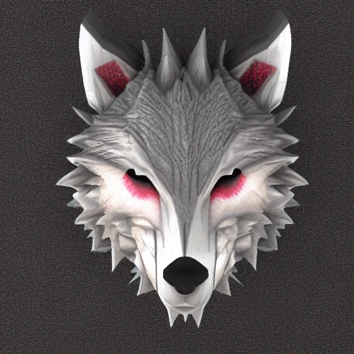 3d render ciberpunk head wolf