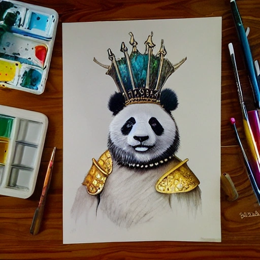 Ragdoll panda king wearing a golden crown, intricate, elegant, highly detailed, centered, digital painting, artstation, concept art, smooth, sharp focus, illustration, artgerm, Tomasz Alen Kopera, Peter Mohrbacher, donato giancola, Joseph Christian Leyendecker, WLOP, Boris Vallejo, Avatar, Punk, Cartoon, ESG
, Water Color, Trippy, Cartoon, 3D, Pencil Sketch, 3D, Oil Painting, Water Color