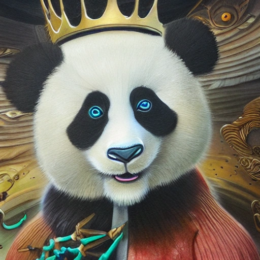 Ragdoll panda king wearing a golden crown, intricate, elegant, highly detailed, centered, digital painting, artstation, concept art, smooth, sharp focus, illustration, artgerm, Tomasz Alen Kopera, Peter Mohrbacher, donato giancola, Joseph Christian Leyendecker, WLOP, Boris Vallejo, Avatar, Punk, Cartoon, ESG
, Water Color, Trippy, Cartoon, 3D, Pencil Sketch, 3D, Oil Painting, Water Color