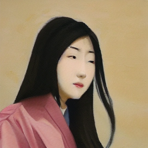 亚洲女孩 逼真, , Oil Painting