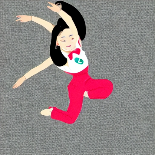 korean girl,dance, Cartoon