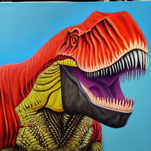 Tyrannosaurus rex, Oil Painting