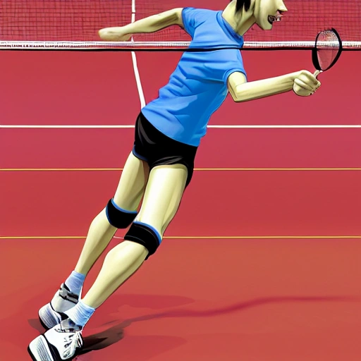 , 3D,, Cartoon，badminton
