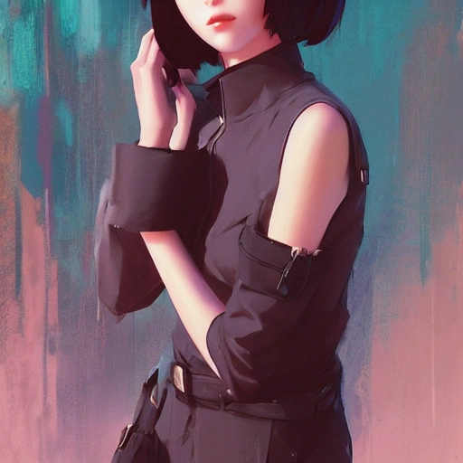 elegant girl in urban outfit, cute fine face, rounded eyes, digital painting, fan art, pixiv, by Ilya Kuvshinov, katsuhiro otomo ghost-in-the-shell, magali villeneuve, artgerm, Jeremy Lipkin and Michael Garmash and Rob Rey