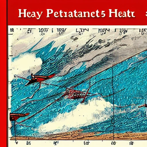 heavy precipitation events, 50's illustration style
