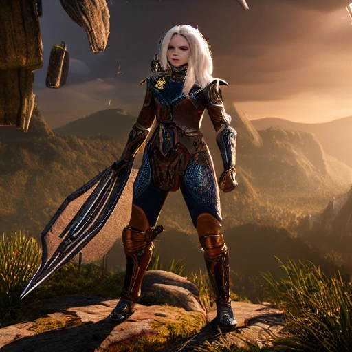 A beautiful girl wearing armor, a beautiful girl with a complete avatar, full body, frontal photo, beautiful face, blue eyes, double -eyed, big chest, long legs, long legs, muscles, silver locks First, style by William Adolphe Bouguereau, full lips, 8k, HDR, ultra realistic, space warrior, epic, dark fantasy. Unreal Engine, Cinematic, Color Grading, portrait Photography, Shot on 50mm lens, Ultra-Wide Angle, Depth of Field, hyper-detailed, beautifully color-coded, insane details, intricate details, beautifully color graded, Unreal Engine, Cinematic, Color Grading, Editorial Photography, Photography, Photoshoot, Shot on 70mm lens, Depth of Field, DOF, Tilt Blur, Shutter Speed 1/1000, F/22, White Balance, 32k, Super-Resolution, Megapixel, ProPhoto RGB, VR, Lonely, Good, Massive, Halfrear Lighting, Backlight, Natural Lighting, Incandescent, Optical Fiber, Moody Lighting, Cinematic Lighting, Studio Lighting, Soft Lighting, Volumetric, Contre-Jour, Beautiful Lighting, Accent Lighting, Global Illumination, Screen Space Global Illumination, Ray Tracing Global Illumination, Optics, Scattering, Glowing, Shadows, Rough, Shimmering, Ray Tracing Reflections, Lumen Reflections, Screen Space Reflections, Diffraction Grading, Chromatic Aberration, GB Displacement, Scan Lines, Ray Traced, Ray Tracing Ambient Occlusion, Anti-Aliasing, FKAA, TXAA, RTX, SSAO, Shaders, OpenGL-Shaders, GLSL-Shaders, Post Processing, Post-Production, Cel Shading, Tone Mapping, CGI, VFX, SFX, insanely detailed and intricate, hypermaximalist, elegant, hyper realistic, super detailed, photography, 8k --q 3 --ar 1:1 --v 4 --stylize 1000