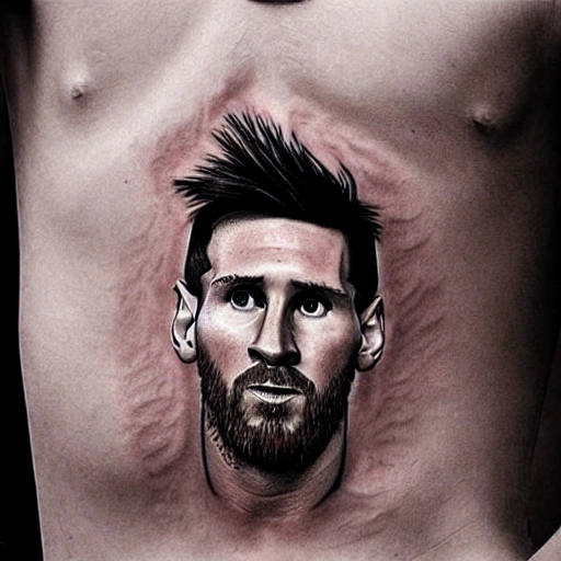 Crowdsourced AI Art  Lionel Messi tattoo  Arthubai