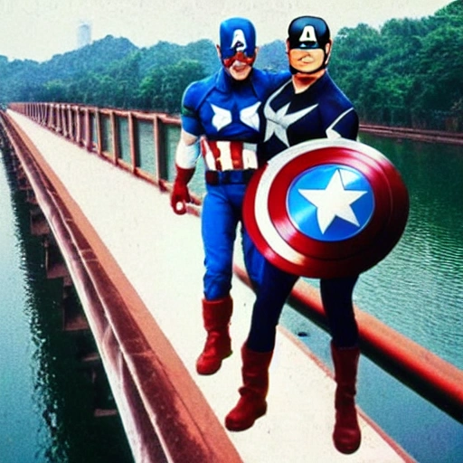 In 1985, Captain America took a photo with Trump on the West Lake Broken Bridge in Hangzhou, China