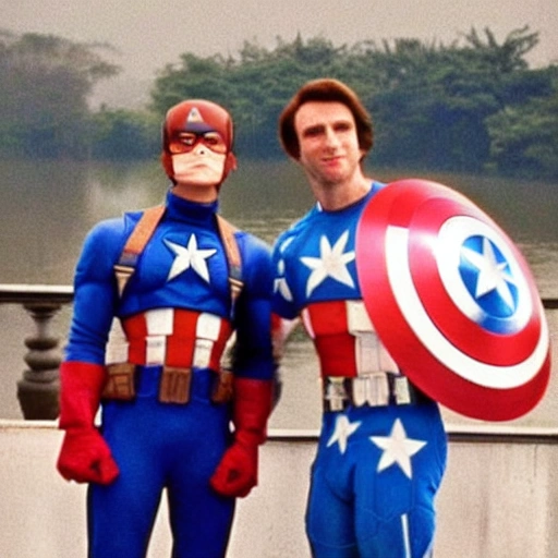 In 1985, Captain America took a photo with Trump on the West Lake Broken Bridge in Hangzhou, China