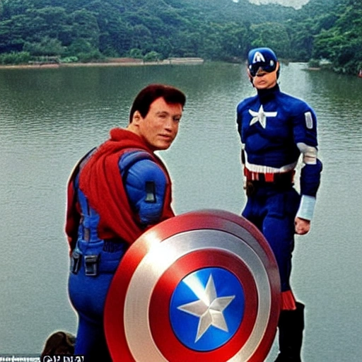 In 1985, Captain America took a photo with Trump on the West Lake Broken Bridge in Hangzhou, China