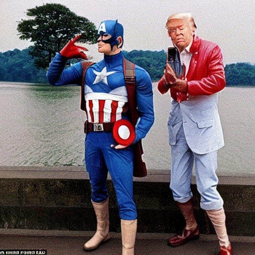 In 1985, Captain America took a photo with Trump on the West Lake Broken Bridge in Hangzhou, China