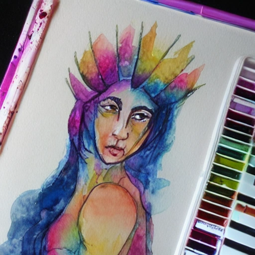 hada mujer con alas
, Water Color