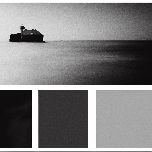 A minimalist sketch of Julia and Lukas' silhouettes in black, facing each other, hands tenderly touching; a simple, monochromatic lakeside backdrop with a lighthouse in the distance; delicate lines forming the contours of the leather cuff and silk blindfold; intertwined vines subtly framing the scene; bold, black calligraphy for the album title; a high contrast, grayscale palette emphasizing the simplicity and depth of their connection.


