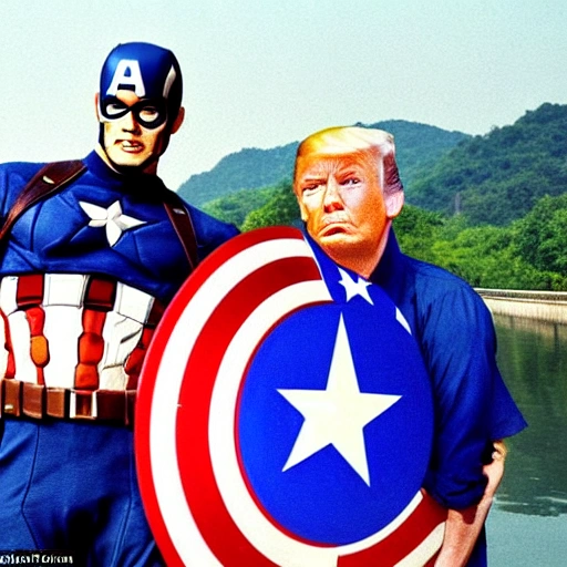 In 1985, Captain America took a photo with Trump on the West Lake Broken Bridge in Hangzhou, China