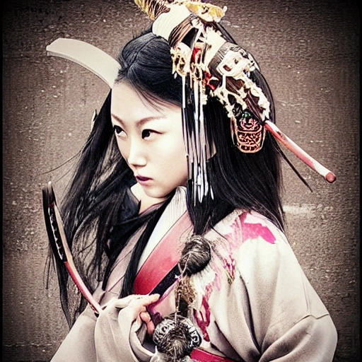 fantasy, samurai, girl