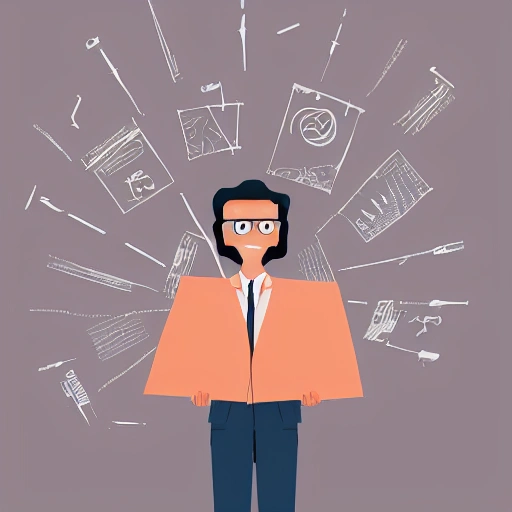 a scientist holding a big pile of paper, illustration style
