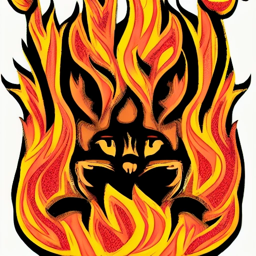 wild fire, illustration style
