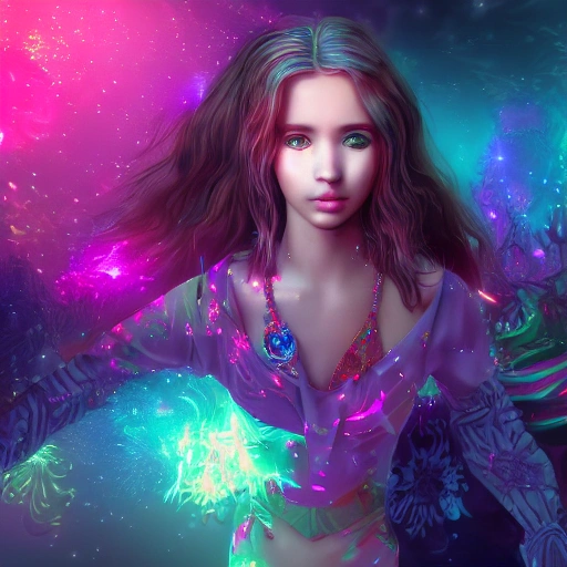 young beautiful girl, ultra detailed, official art, unity 8k wallpaper, Trippy