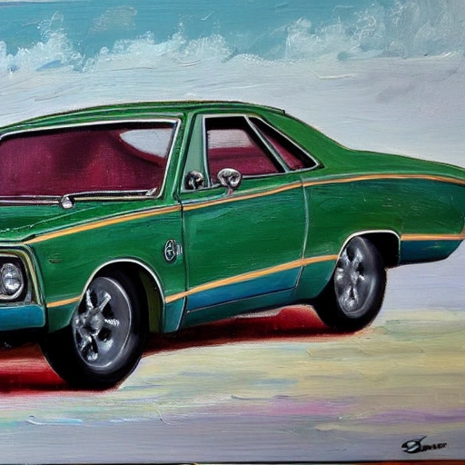 crie um carro da marca dodge bem dart antigo rebaixado

 , Oil Painting