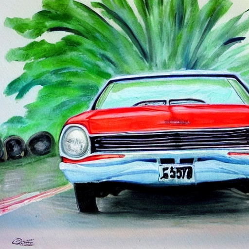 crie um carro da marca dodge bem dart antigo rebaixado

 , Oil Painting, Water Color