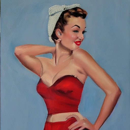 pin up decada de 60 nos EUA 
, Oil Painting