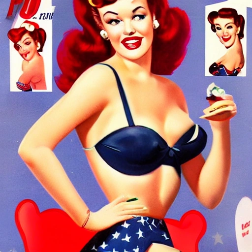 pin up decada de 60 nos EUA  , 3D