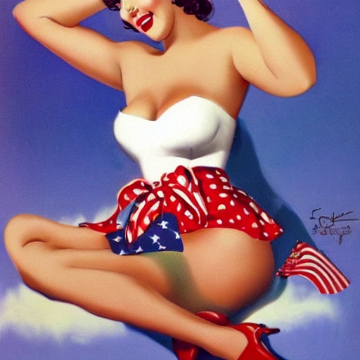 pin up decada de 50 nos EUA  , 3D