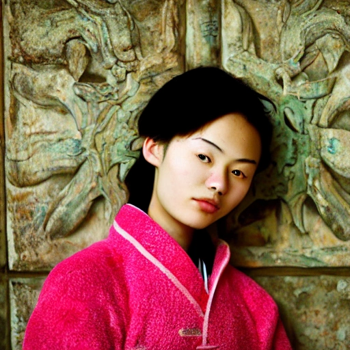 The portrait of a beautiful Chinese teenager