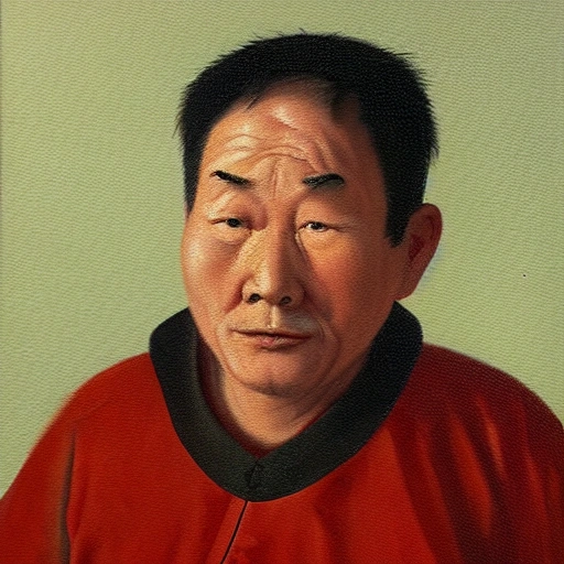 Middle-aged Chinese man, Oil Painting