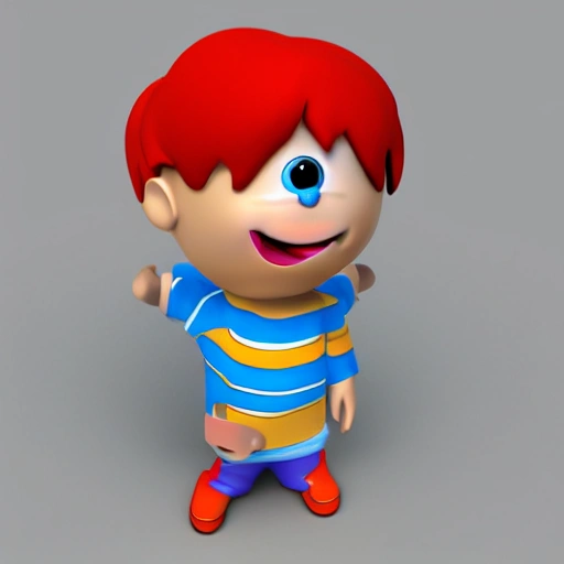 Cartoon boy, 3D