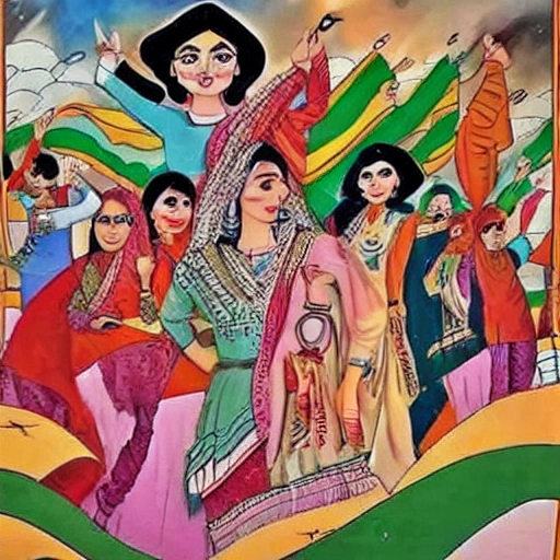 a poster on representation of women preserving the culture of Pakistan, Trippy, Cartoon