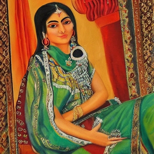 a poster on the representation of women preserving the culture of Pakistan, Oil Painting