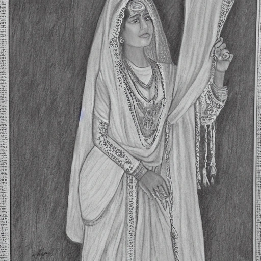 a poster on the representation of women preserving the culture of Pakistan, , Pencil Sketch