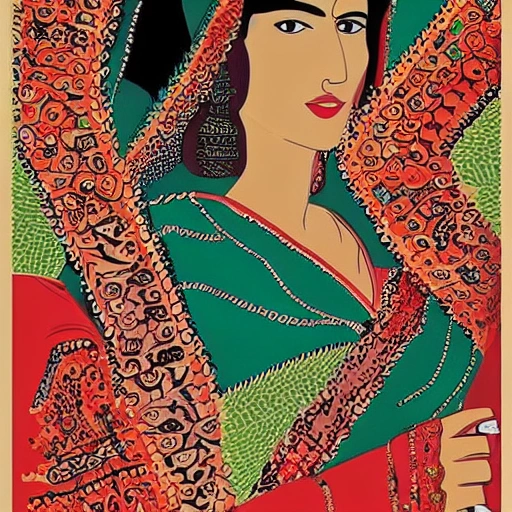 a poster on the representation of women preserving the culture of Pakistan, Trippy