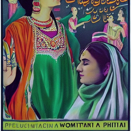 a poster on the representation of women preserving the culture of Pakistan, Trippy