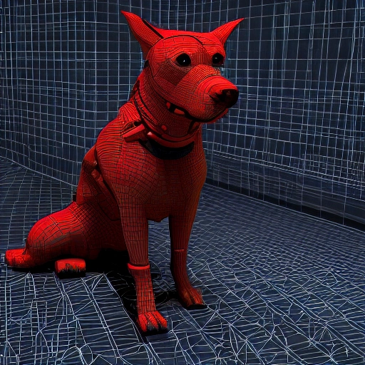 3d render cyberpunk DOG