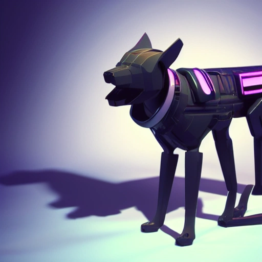 3d render cyberpunk DOG