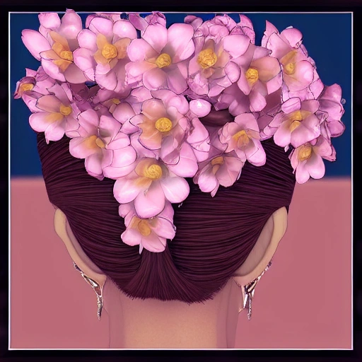 The girl with the petals in her hair, 3D