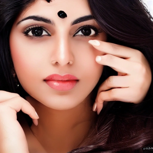 indian women, hair smoothening, beautiful hair, black shadow background beautiful eyes clearly finger