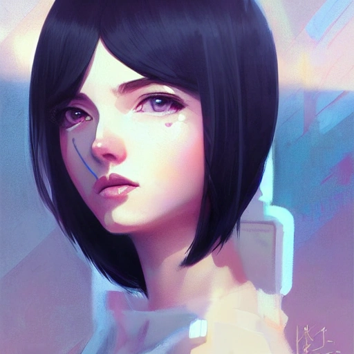 elegant girl in urban outfit, cute fine face, rounded eyes, digital painting, fan art, pixiv, by Ilya Kuvshinov, katsuhiro otomo ghost-in-the-shell, magali villeneuve, artgerm, Jeremy Lipkin and Michael Garmash and Rob Rey, 3D