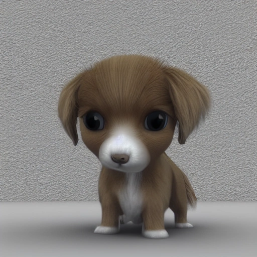 small cute dog, 3D